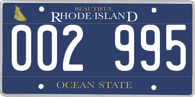 RI license plate 002995