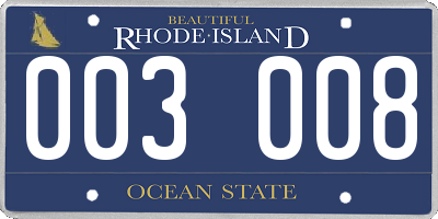 RI license plate 003008