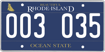 RI license plate 003035