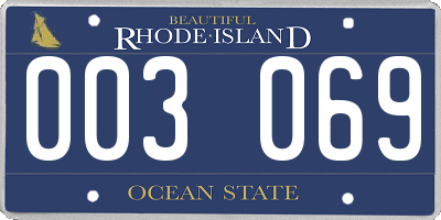 RI license plate 003069