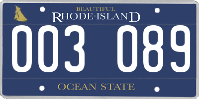 RI license plate 003089