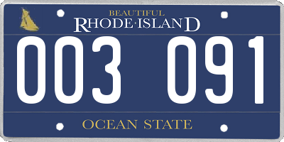 RI license plate 003091