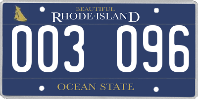 RI license plate 003096