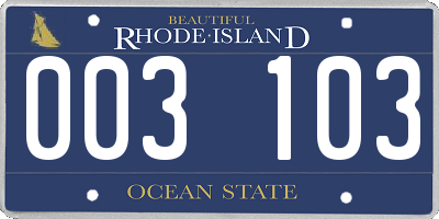 RI license plate 003103