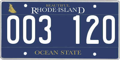 RI license plate 003120