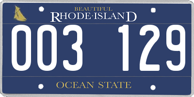 RI license plate 003129