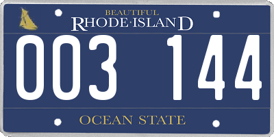 RI license plate 003144