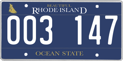 RI license plate 003147
