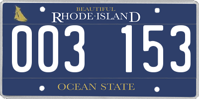 RI license plate 003153