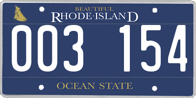 RI license plate 003154
