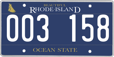 RI license plate 003158