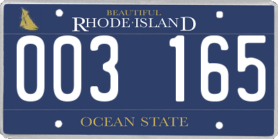 RI license plate 003165