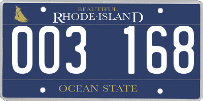 RI license plate 003168