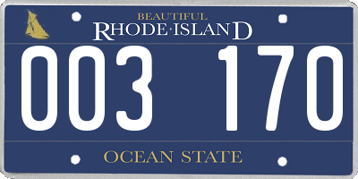 RI license plate 003170