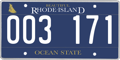 RI license plate 003171
