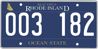 RI license plate 003182