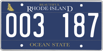 RI license plate 003187