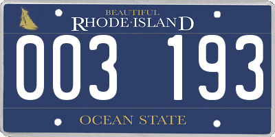RI license plate 003193