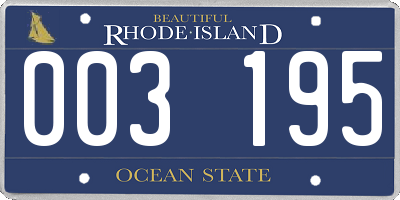 RI license plate 003195