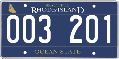 RI license plate 003201