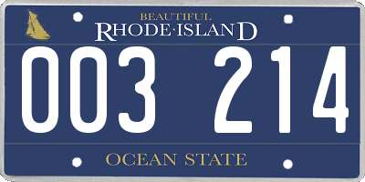 RI license plate 003214