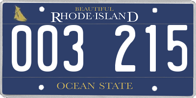 RI license plate 003215