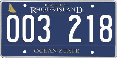 RI license plate 003218