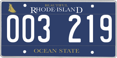 RI license plate 003219