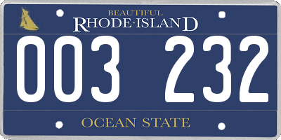 RI license plate 003232