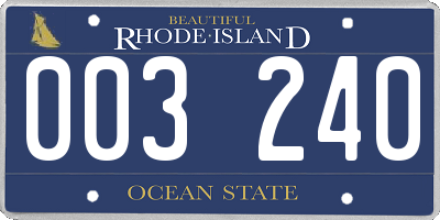RI license plate 003240