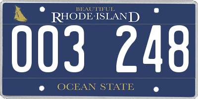 RI license plate 003248
