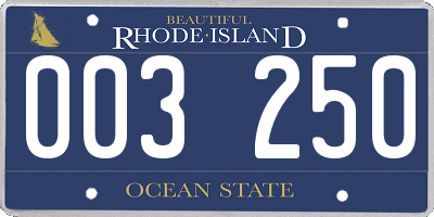 RI license plate 003250