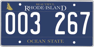RI license plate 003267