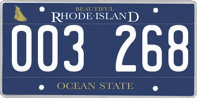 RI license plate 003268