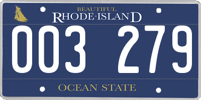 RI license plate 003279
