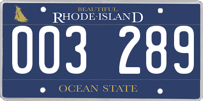 RI license plate 003289