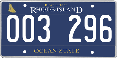 RI license plate 003296