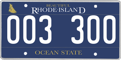 RI license plate 003300