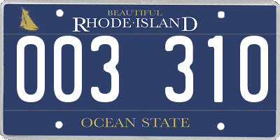 RI license plate 003310