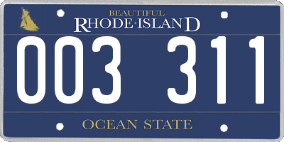 RI license plate 003311