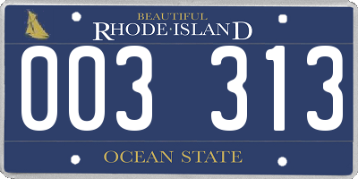 RI license plate 003313