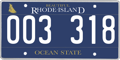 RI license plate 003318