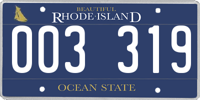 RI license plate 003319