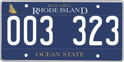 RI license plate 003323