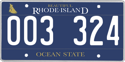 RI license plate 003324