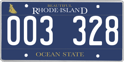 RI license plate 003328