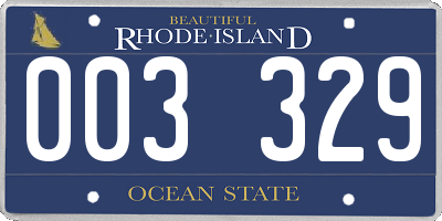 RI license plate 003329