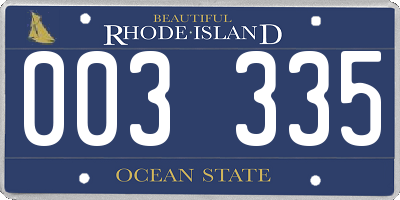 RI license plate 003335