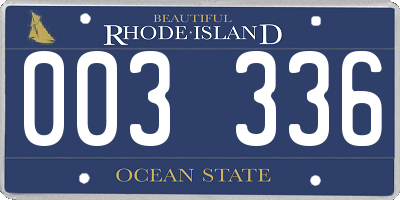 RI license plate 003336