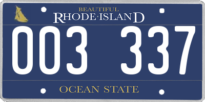 RI license plate 003337